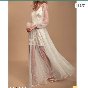 Lulus maxi dress “play my song” ivory champagne Size XS New with tag